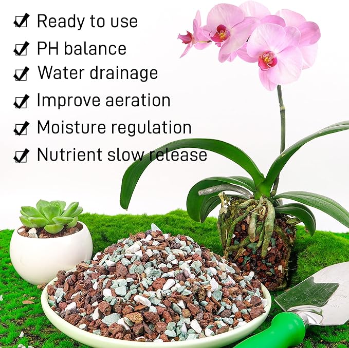2 Quart Bonsai Soil Mix Lava, bark, Volcanic Rock, Green Zeolite and Perlite,Natural Organic Mix for Potted Plants