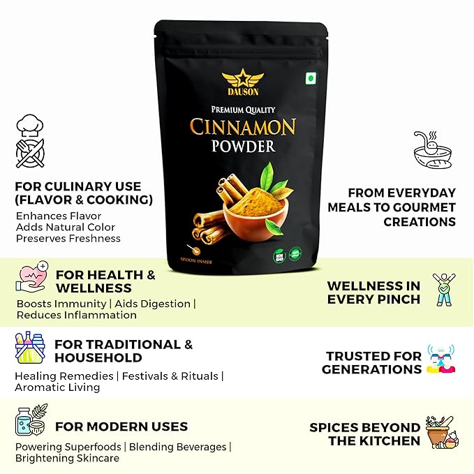 Cinnamon Powder – 100% Pure & Natural | 1.76 Oz Finely Ground Cinnamon | No Additives or Fillers | Aromatic, Earthy Flavor for Cooking | 25g Sample Available | Kitchen Essential for Global Cuisine