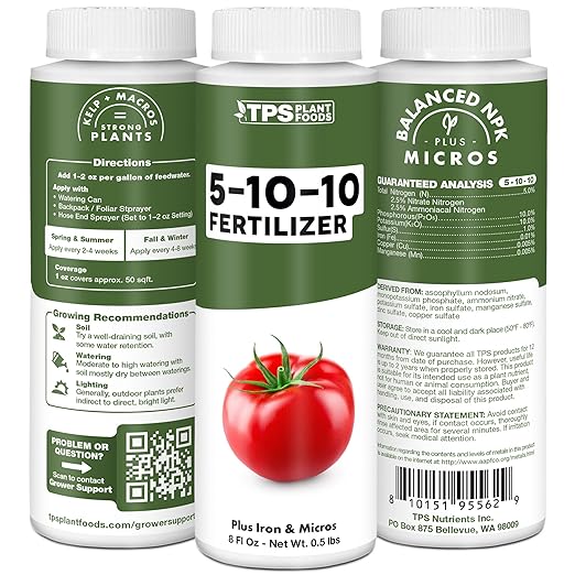 5-10-10 Fertilizer for Plants, Great for Root Vegetables, Tomatoes, and Flowers, Plant Fertilizer by TPS Plant Foods, 1 Gallon (128oz)