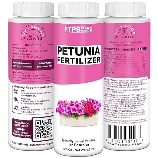 Petunia Fertilizer – Liquid Plant Food for More Blooms, Vibrant Color & Healthy Growth, 32 oz