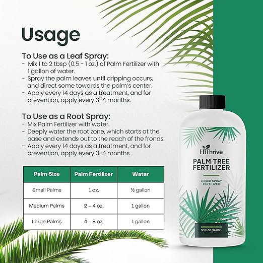 Palm Tree Fertilizer - 32oz Plant Food for Palm Tree. Rich in Micronutrients for Lush Growth, Easy to Use and Water Soluble for Stronger Roots, Healthy Trunks & Vibrant Leaves
