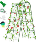 Miory Cucumber Trellis, U Shape Trellis for Raised Bed, Garden Arch Trellis for Climbing Plants Outdoor, Plant Support for Vines, Steel with PE Coated (32" Lx32 Wx63 H)