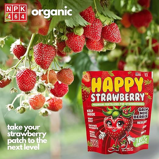 Happy Strawberry Fertilizer by Happy Nutrients Organic Premium Fertilizer for Strawberries & All Berries 12 oz (0.34 kg)