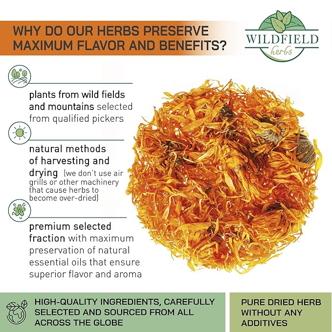 4 oz. Calendula Tea Dried Calendula Flowers Herb Herbal Marigold Tea - 113g Herb