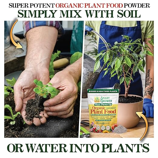 Organic Plant Food with Beneficial Microbes, Fast Acting Vegan Fertilizer for Vegetable Garden, Outdoor & Indoor Plant Fertilizer, Miracle Growth for Plants Concentrated 250GR Makes 60 Gallons