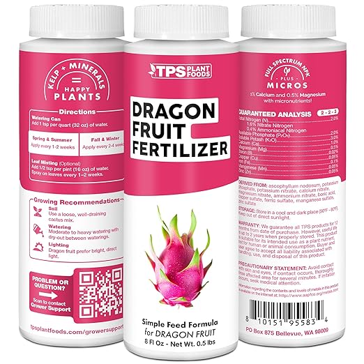 Dragon Fruit Fertilizer – Liquid Plant Food for Bigger Fruit, Better Flowering & Stronger Root Development, 32 oz