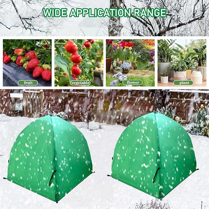 2 Pack Winter Plant Covers Freeze Protection Shrub Covers, Plant Frost Protection Tent, Warm Plant Tents Protecting for Fruit Potted Plants Tree from Freezing Animals Eating(22x22x23in, Frost Cloth)