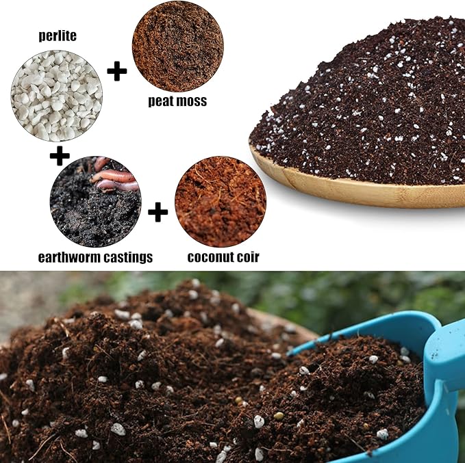 Organic Potting Soil Mix 4qt for All Indoor & Outdoor Small Containers Including Herbs, Vegetables, and Flowers