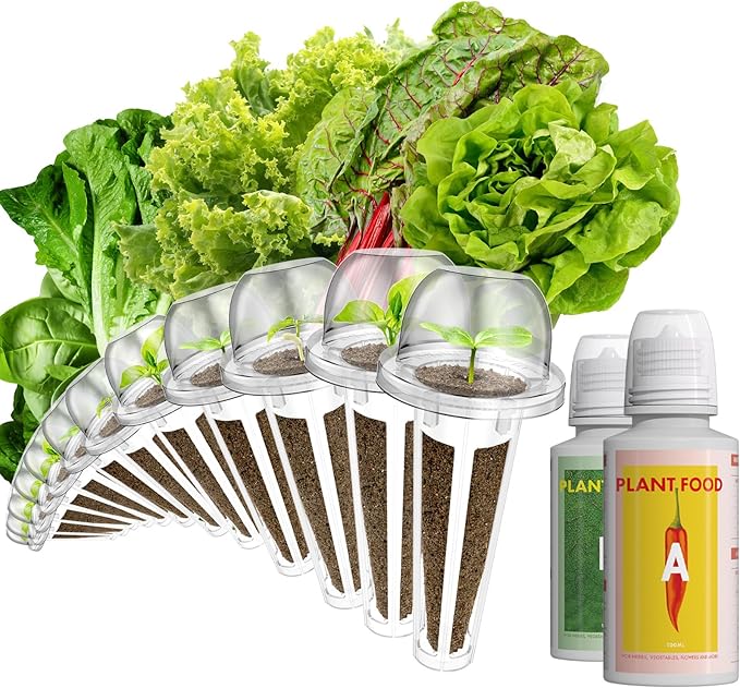 LYKOCLEAN 12 Pods Salad Greens Seed Pod Kit for AeroGarden, idoo Hydroponic Growing System Include American Fast Lettuce, Paris Island Lettuce, Cauliflower, Spinach, Buttercrunch Lettuce, 400+ Seeds