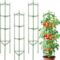 63-Inch Heavy Duty Tomato Cages, 4-Pack Extra Tall Metal Tomato Trellis, Steel Tube Plant Cage for Indeterminate Tomatoes, Cucumbers, Pole Beans – Rust-Proof Coated