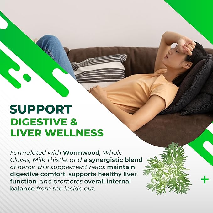 NURAFUSE Wormwood Whole Cloves Milk Thistle with Other Herbs - Support Digestive Health, Liver Wellness