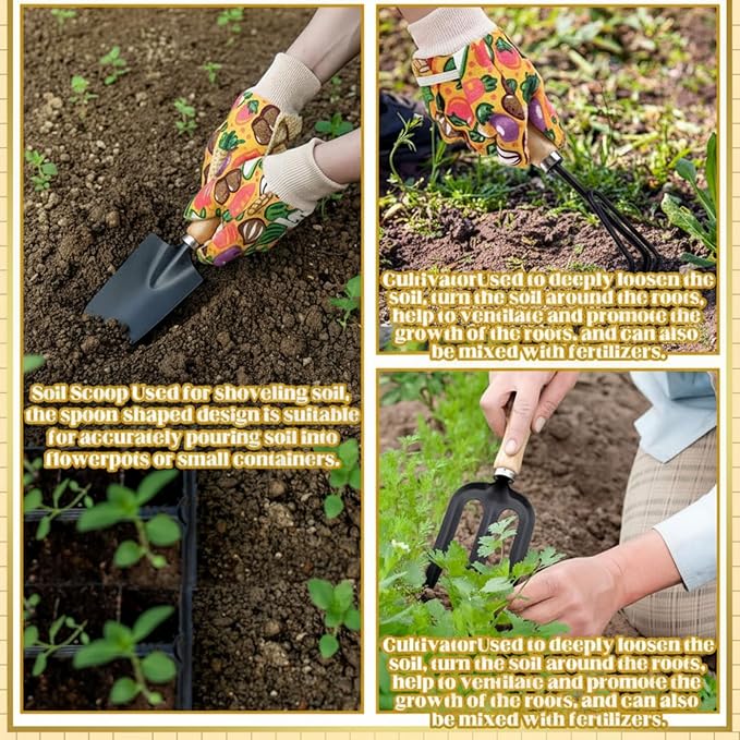 Lasnten 16 Pcs Mothers Day Garden Gift for Mom Women Gardening Supplies Daisy Birthday Garden Tools Set from Daughters Gloves Apron Insulation Cup Fork Trowel Tote Bags for Plant Lover Present