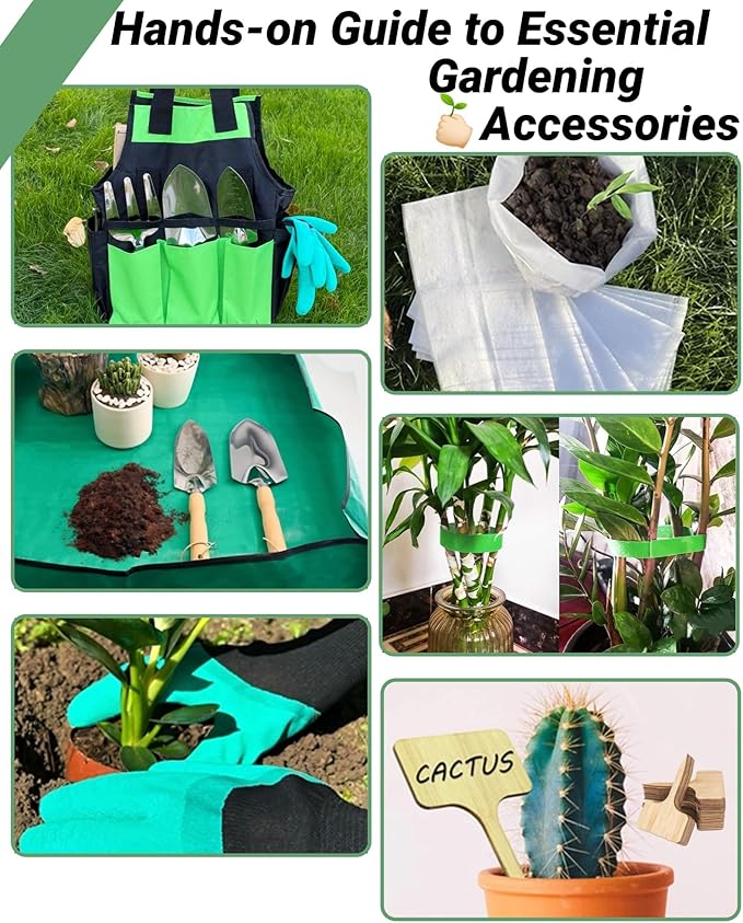 Garden Tool Set, Stainless Steel Gardening Hand Tools, Gardening Supplies Kit, Garden Tools with Fashion and Durable Storage Bag, Ideal Gifts for Women Men (13 Pieces)