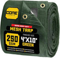 Core Tarps 60% Green Shade Cloth with Grommets - 4 X 10 FT Heavy Duty Mesh Tarp - Sun Shade Cloth for Garden Vegetables Plants Greenhouse Outdoors Backyard Fences Dump Trucks Patio Mesh Shade Tarp