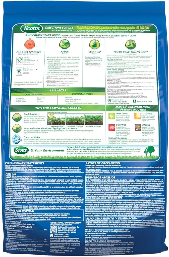 Scotts Turf Builder Halts Crabgrass Preventer with Lawn Food - Pre-Emergent Weed Killer, Lawn Fertilizer, 5,000 sq. ft., 13.35 lb