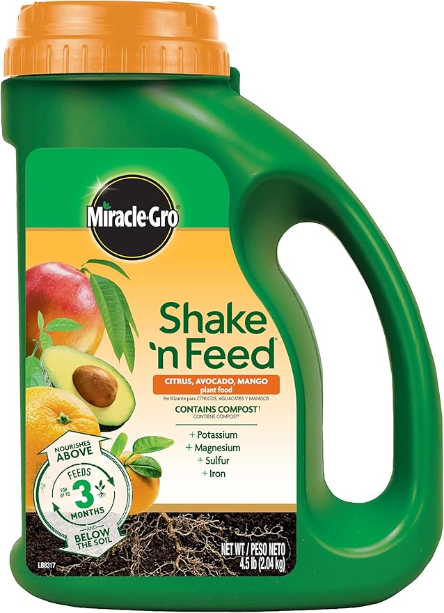 Miracle-Gro Shake 'N Feed Continuous Release Citrus, Avocado & Mango Plant Food, 4.5 lb.