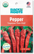 Back to The Roots 100% Organic Seed Packet - Chili Pepper 'Cayenne Thin' 140mg