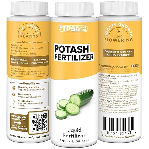 Potash Fertilizer – Liquid Potassium Supplement for More Blooms, Better Fruit & Stronger Plants, 8 oz