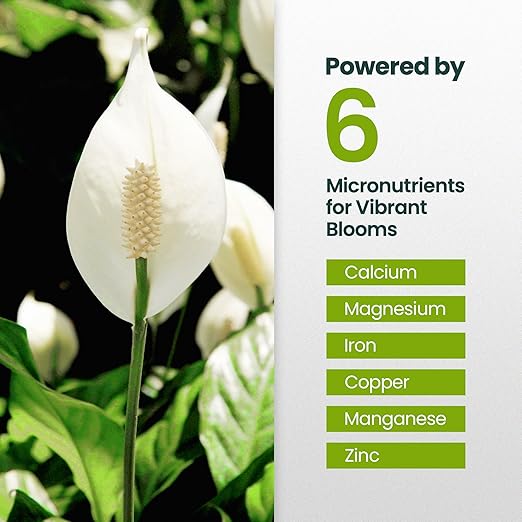 32oz Peace Lily Plant Indoor Live Fertilizer - Makes 192 Gallons of Peace Lily Fertilizer - Nutrient-Rich Liquid Plant Food for Lush Foliage, Stronger Roots, and Elegant White Blooms