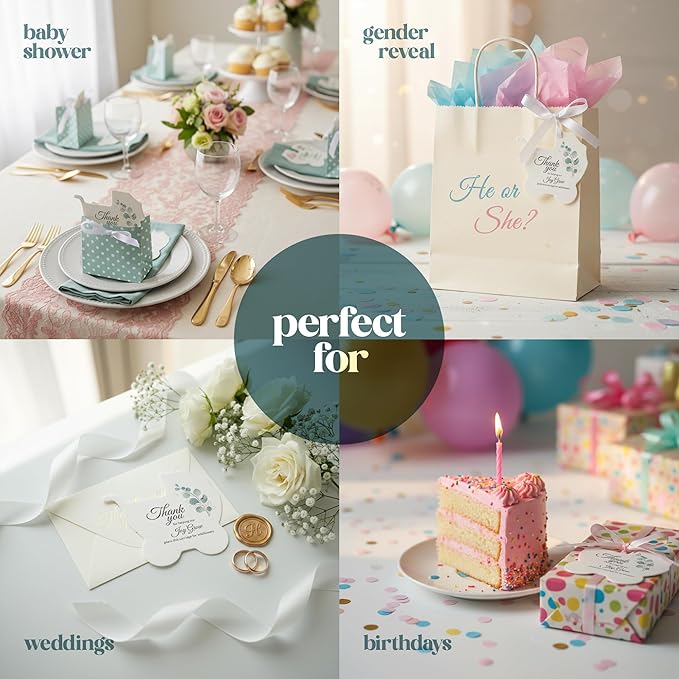 Seed Bloom Carriage-Shaped Seed Paper – 24 pcs Green Shower Favors for Guests with Wildflower Seeds, Writable & Plantable, Gender Reveal, Birthday Gifts for Guest
