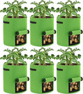 10 Gal Potato Grow Bags - Thickened Nonwoven Fabric Pots, Plant Bags with Flap for Growing Potatoes, Tomatoes, Fruits, Herbs (Light Green)