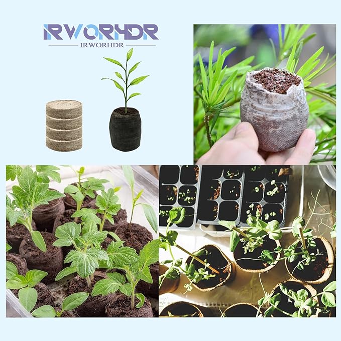 150Pcs 40mm Peat Pellet Fiber Soil Plant Seed Starters,Compressed Peat Nutrient Seedling Soil,Peat Pellets,Plant Pods Bulk for Seedling Transplanting Herbs Flowers Vegetables