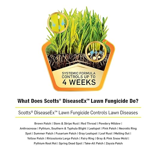 Scotts DiseaseEx Lawn Fungicide, Controls and Prevents Disease Up to 4 Weeks, Treats Up to 5,000 sq. ft., 10 lbs.