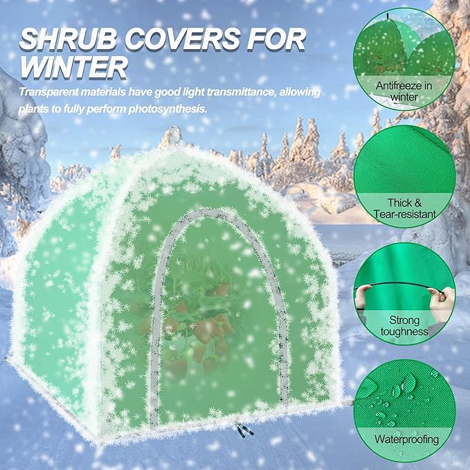 24.5″ *24.5″ *20.5″Mini Greenhouse Winter Plant Warm Covers - Raised Bed Cover for Seed Starting, Warm Tent Freeze Protection Humidity Domes for Gardening & Winter Shelter and Protecting Plants 2pcs