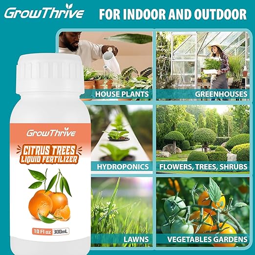 10oz Organic Citrus Probiotic Fertilizer - Natural Liquid Plant Food for Lemon, Fruit Trees & Vegetables - Promotes Root Growth & Green Leaves