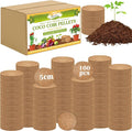 ZeeDix 100pcs 50mm Coco Coir Pellets Potting Soil, Organic Coconut Fiber Seed Starter Soil Pellets, Coconut Coir Soil Discs for Indoor Outdoor Plants, Herbs Houseplants Flowers Succulents Vegetables