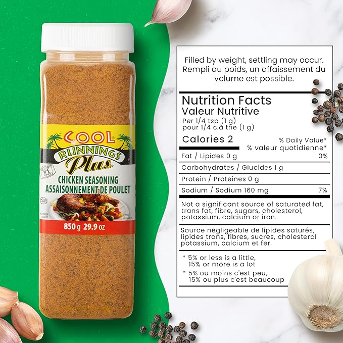 Cool Runnings Chicken Seasoning 850g – Bold and Savory Blend for Marinating, Roasting, Grilling, and Frying Chicken, Perfect for BBQ and Oven-Baked Dishes