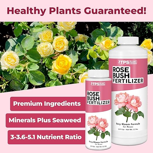 Rose Bush Fertilizer – Liquid Plant Food for More Blooms, Bigger Flowers & Stronger Stems, 32 oz