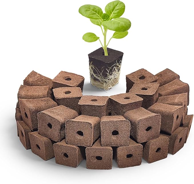 50 Pack Hydroponics Grow Sponges -Square Sponge Replacement Part Replacement Root Growth Sponge Seed Pods for Hydroponic Garden Indoor Growing System, Seed Starter Sponges Pod Kit