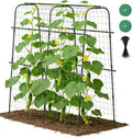 Suteck Cucumber Trellis for Raised Bed – 63" Tall Arch U-Shaped Metal Garden Trellis for Climbing Vegetables, Easy Assembly Plant Support for Home Gardeners