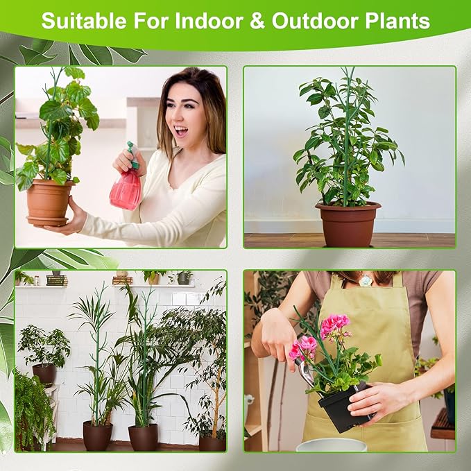 7 Pack Monstera Plant Support - 24.4" Plant Support Stakes for Indoor Plants Sticks Support Tall Indoor Plant Stakes with Twist Ties Stackable Plant Stem Support for Monstera Plants