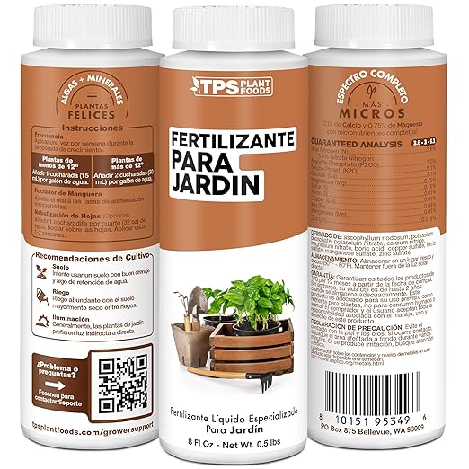Fertilizante para Jardín, Complete Liquid Garden Plant Food, 32 oz (1 Quart)