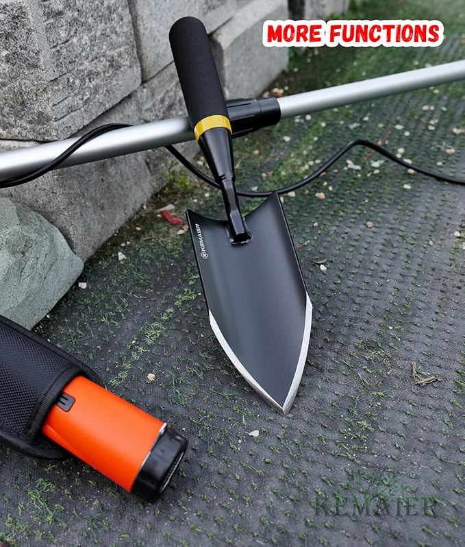 Heavy Duty Gardening Hand Trowel - Carbon Steel Garden Trowel with Rubberized Handle, Ideal for Soil Planting, Digging, Transplanting