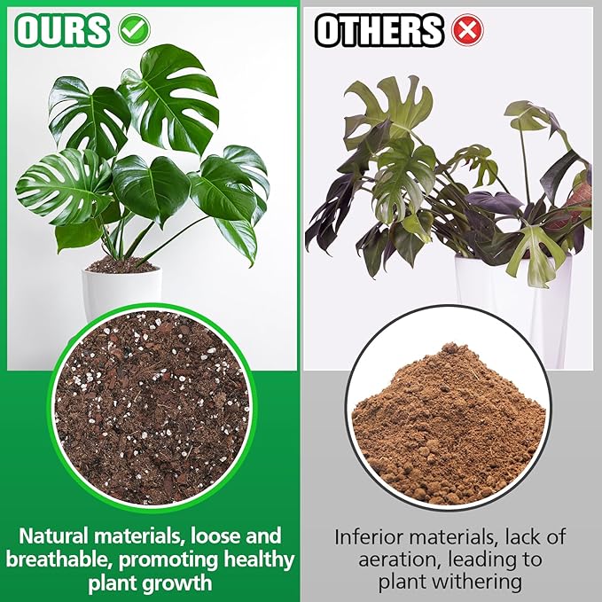 3.2QT Monstera Soil Potting Mix - Natural Organic Tropical Plant Soil for Improving Growth Rate, Sustainable Houseplants Growing Media for Indoor Bonsai Succulents Moisture Retention Drainage