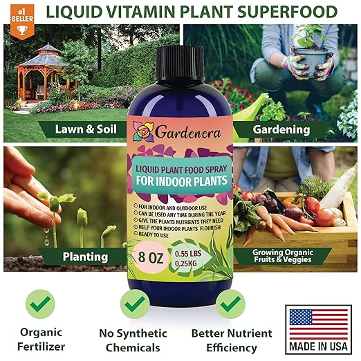 Gardenera Plant Growth Superfood for POTHOS Plant with 18 Essential Vitamins & Minerals - Organic Plant Food Fertilizer - Micro-Fungi and Bio-Organisms for POTHOS Plant Care & Growth Enhancement - 8oz