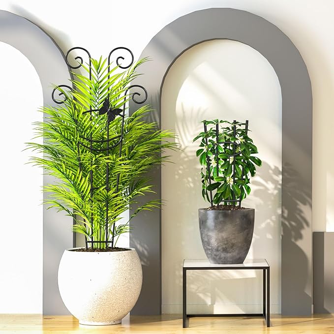Plant Trellis 2 Pack Plant Trellis Indoor 29.96 in Expandable Metal Garden Trellis for Climbing Plants Sturdy Houseplant Support for Potted Plants with Ties Support for Ivy Pothos Hoya