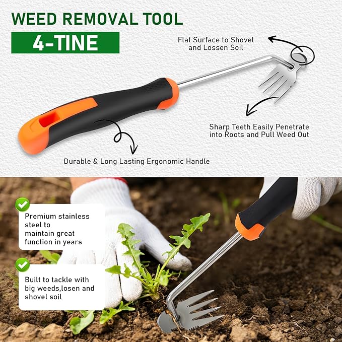 Weed Remover Tool,Portable Garden Weeder Tool,Weeding Tools,for Garden Hand Tools for Vegetable Gardening Backyard Farm Planting & Uprooting Weeding Tool