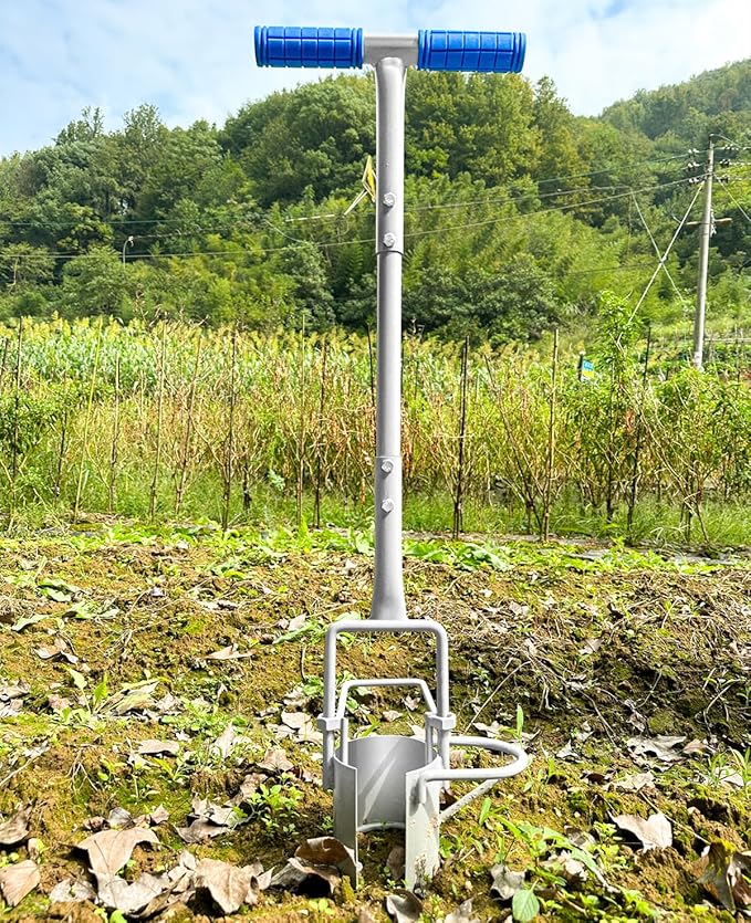 Updated Bulb Planter Long Handle for Digging, 5-in-1 Lawn and Garden Tool,sod Plugger Tool,Weeding,Soil Sampler, Transplanting,Sod Plugger Bulb Transplanting （Height Adjustable ）