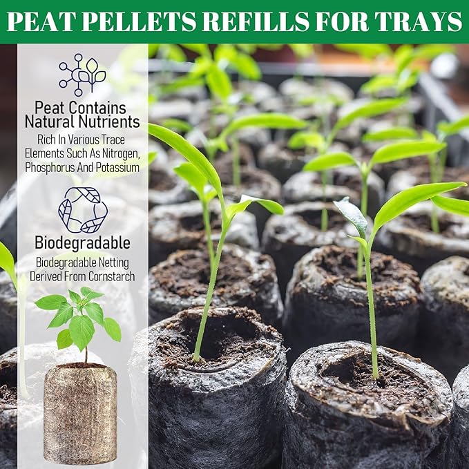 Legigo 200 Pcs 40mm Seed Starter Peat Pellets Pods for Seedlings- Compressed Seed Starting Pellets Seed Starter Pods Plugs Soil Peat Pods for Starting Seeds, Garden Planting Herb Flower Vegetables
