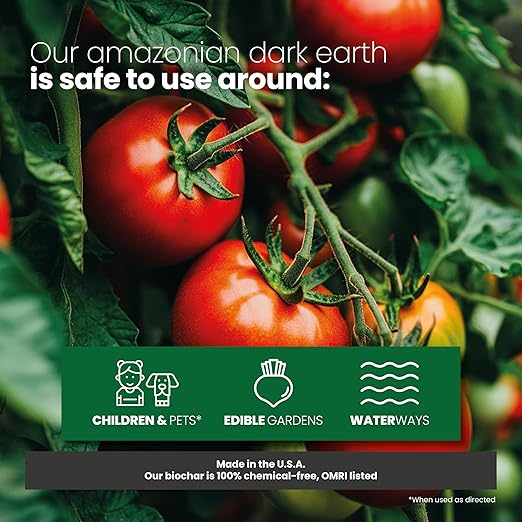 Soil Seed & Water Amazonian Dark Earth Organic Soil Amendment with Biochar & Minerals – Natural Fertilizer for Plants, Vegetables & Lawns - OMRI Listed Organic Fertilizer