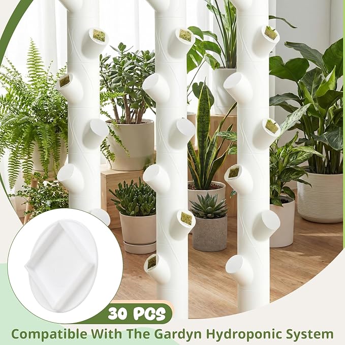 30 Pcs Caps Compatible with Gardyn Ypod Hydroponic System, Reusable Hydroponic Pod Accessories Plastic Covers for Vertical Growing Garden Towers