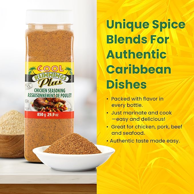 Cool Runnings Chicken Seasoning 850g – Bold and Savory Blend for Marinating, Roasting, Grilling, and Frying Chicken, Perfect for BBQ and Oven-Baked Dishes