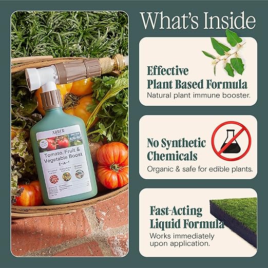 Organic Protectant for Tomatoes & Vegetables – 16oz Ready-to-Spray 3-in-1 Immunity & Yield Booster, Disease Defense—Powdery Mildew, Blight & Rust – Safe for Edible Gardens, Pets & Pollinators