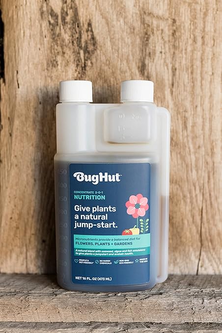 BugHut Nutrition Natural Fish Fertilizer for Plants with Seaweed - Nourishing Plant Food Packed with Micronutrients - Organic Fertilizer for Flowers, Vegetables and Indoor Plants - 16 fl oz