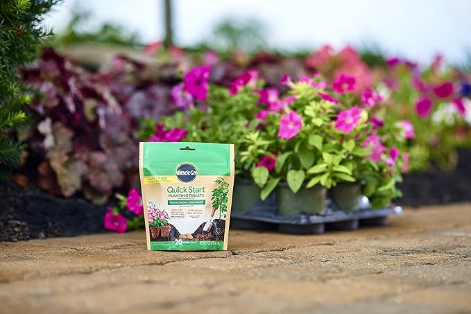 Miracle-Gro Quick Start Planting Tablets - Plant Starter Fertilizer for Flower, Vegetable, and Houseplant Transplants, OMRI Listed, 20 No Mess Tablets
