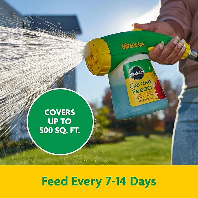 Miracle-Gro Garden Feeder with Water Soluble All Purpose Plant Food - Plant Fertilizer, Hose-end Feeder for Outdoors, 1 lb.